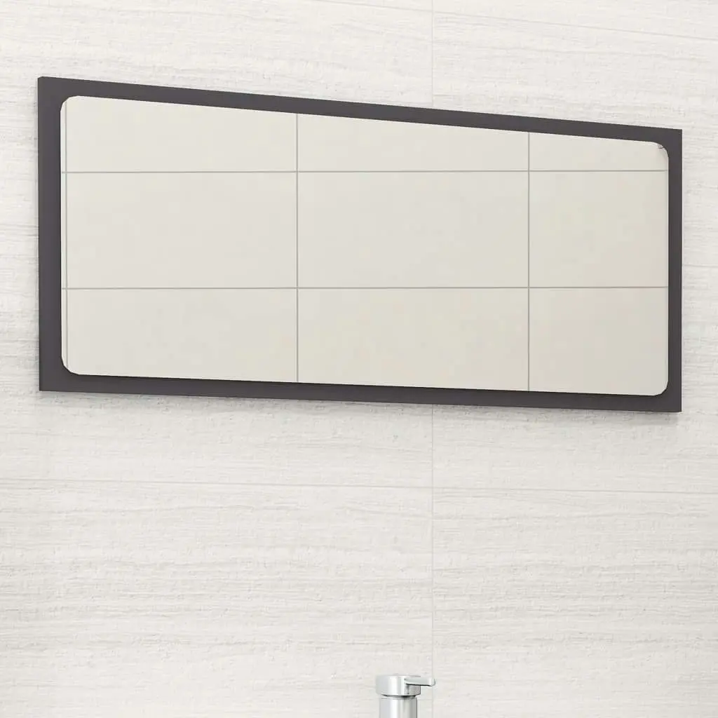 Bathroom Mirror Grey 80x1.5x37 cm Engineered Wood 804616