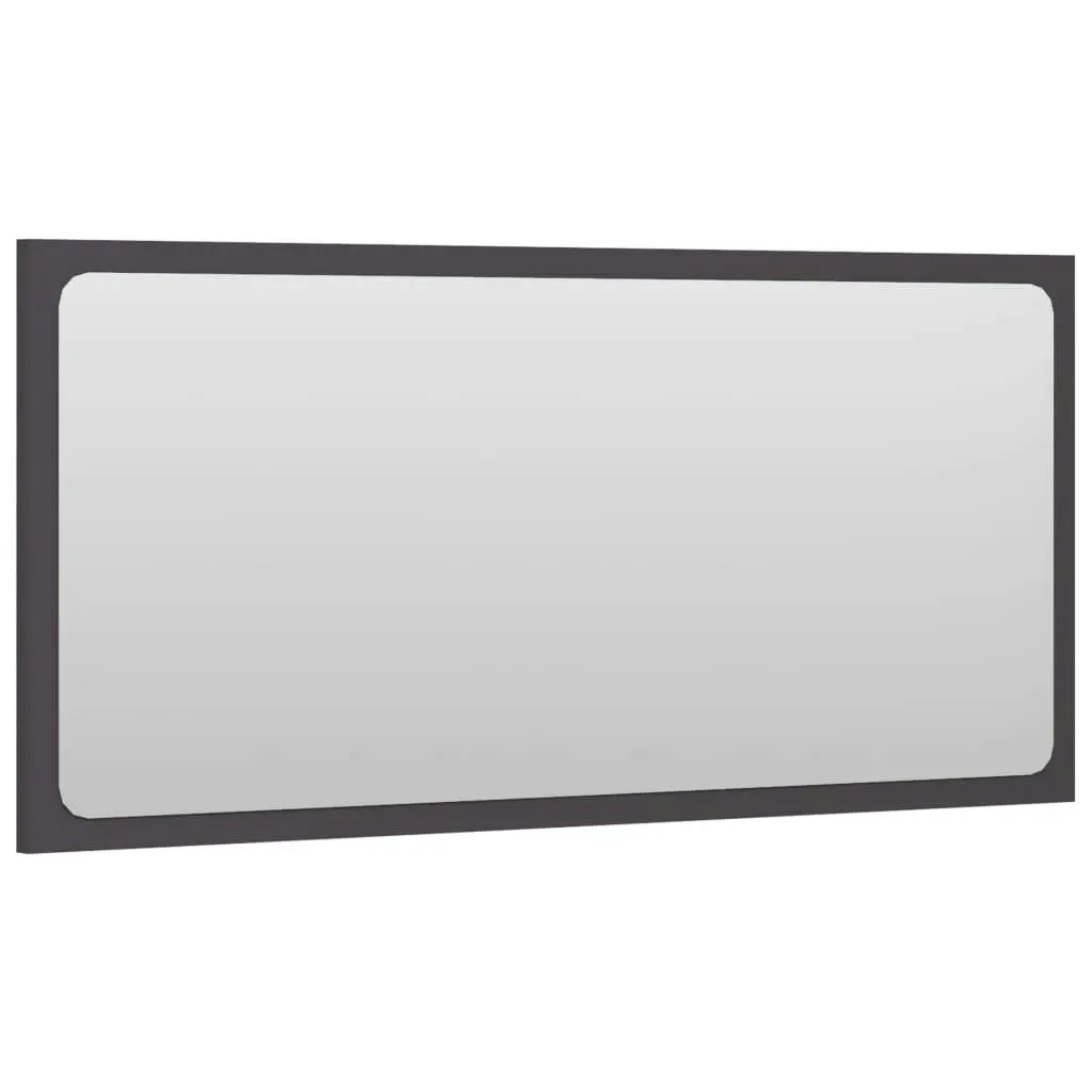 Bathroom Mirror Grey 80x1.5x37 cm Engineered Wood 804616