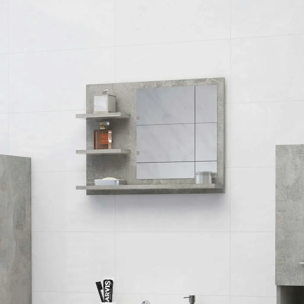 Bathroom Mirror Concrete Grey 60x10.5x45 cm Engineered Wood 805010