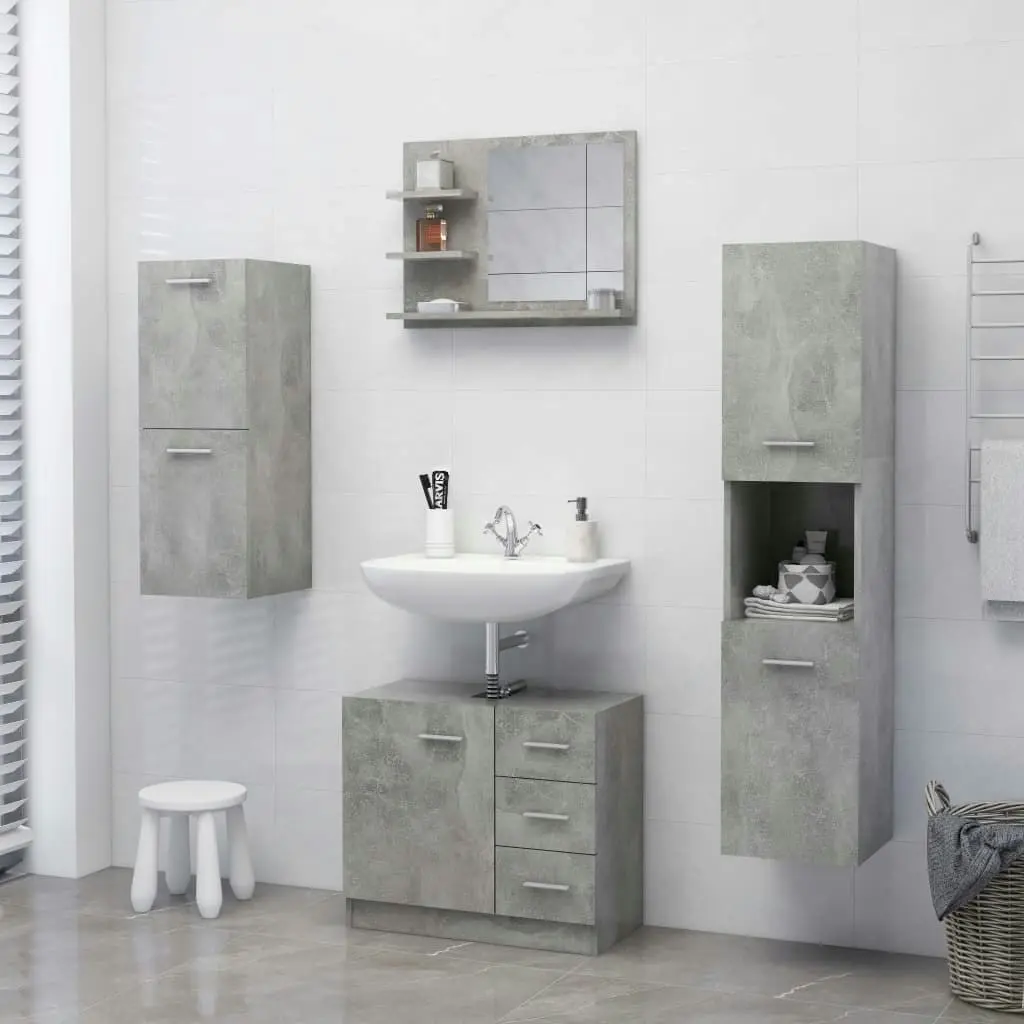 Bathroom Mirror Concrete Grey 60x10.5x45 cm Engineered Wood 805010