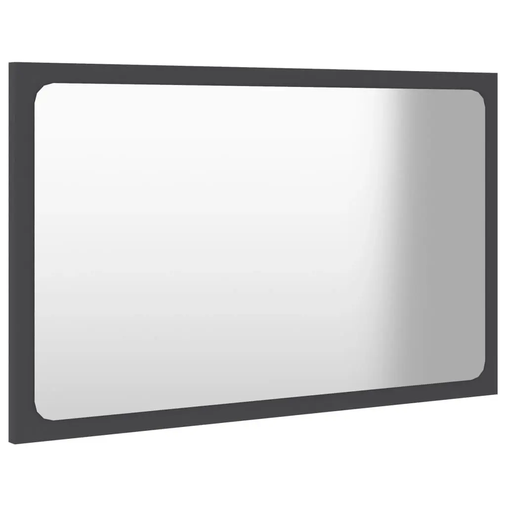 Bathroom Mirror Grey 60x1.5x37 cm Engineered Wood 804608