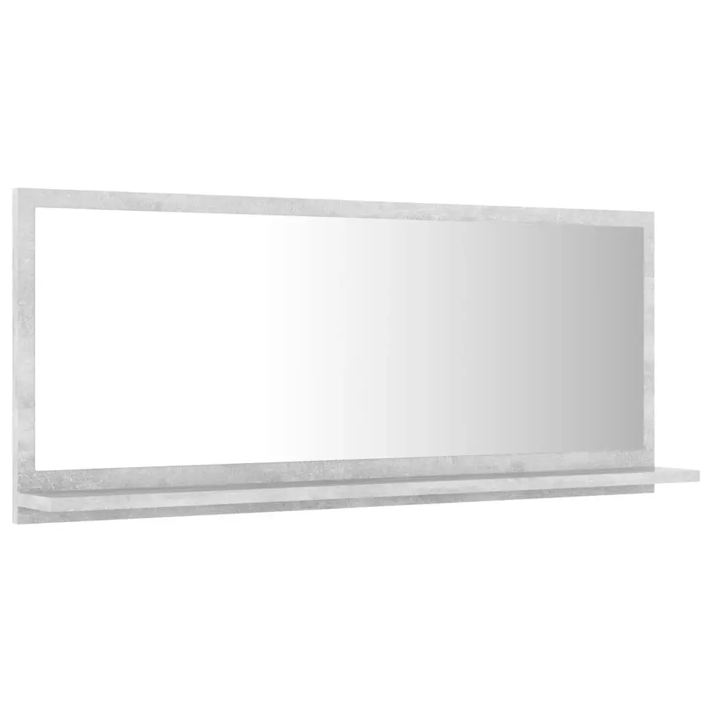 Bathroom Mirror Concrete Grey 90x10.5x37 cm Engineered Wood 804584