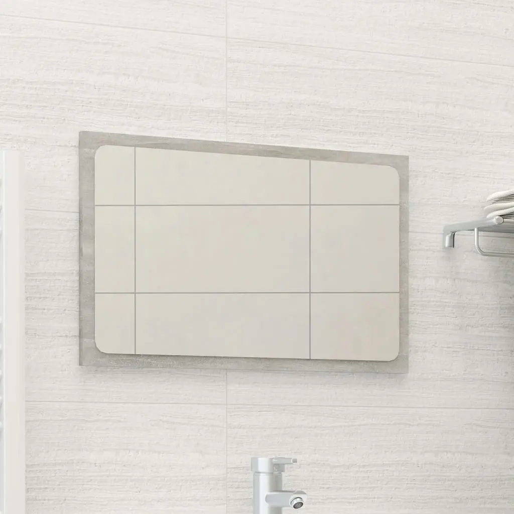 Bathroom Mirror Concrete Grey 60x1.5x37 cm Engineered Wood 804610