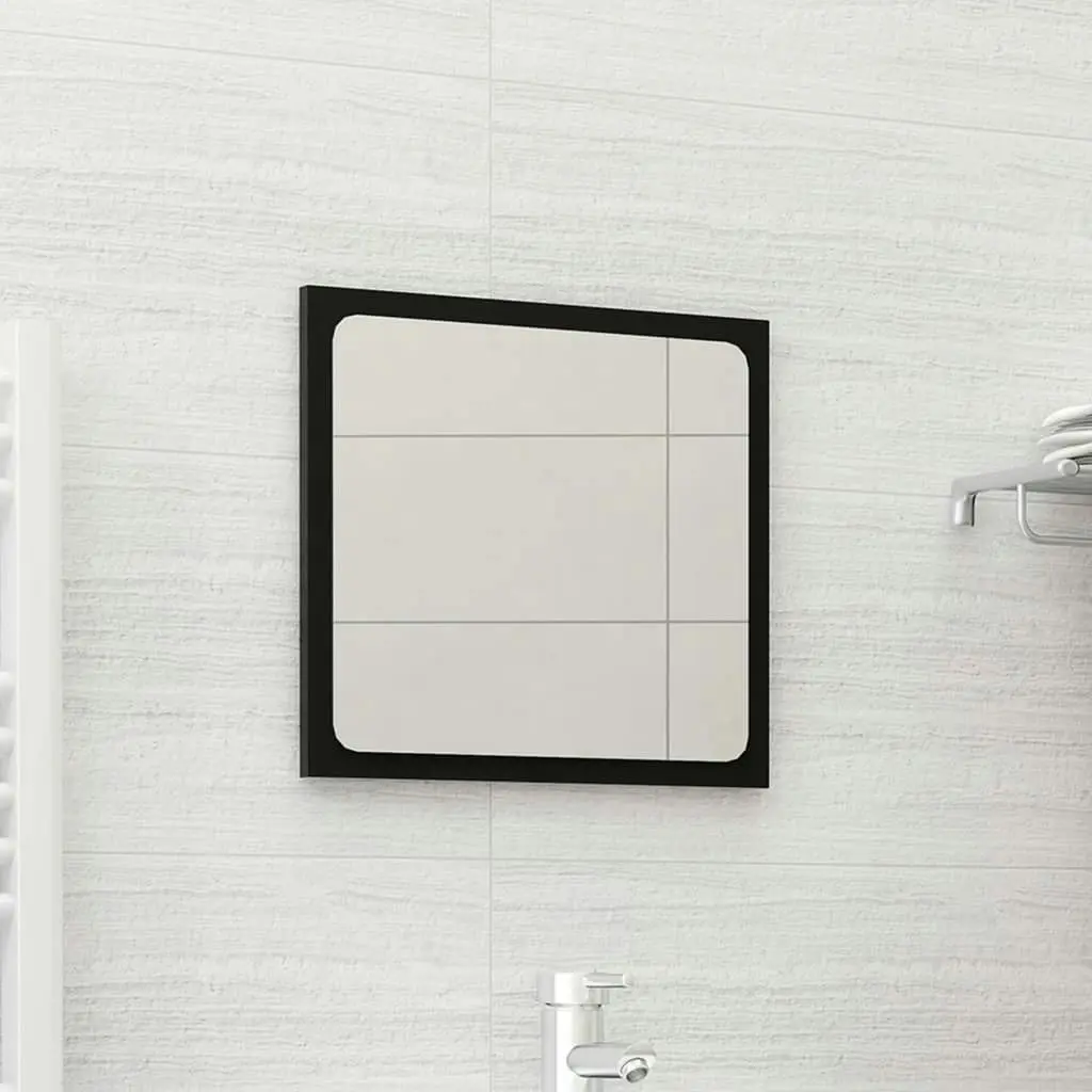 Bathroom Mirror Black 40x1.5x37 cm Engineered Wood 804599