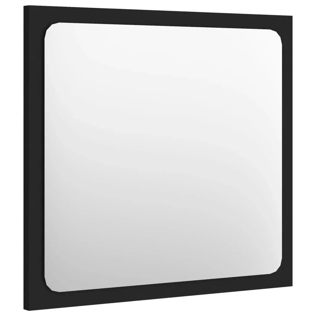 Bathroom Mirror Black 40x1.5x37 cm Engineered Wood 804599