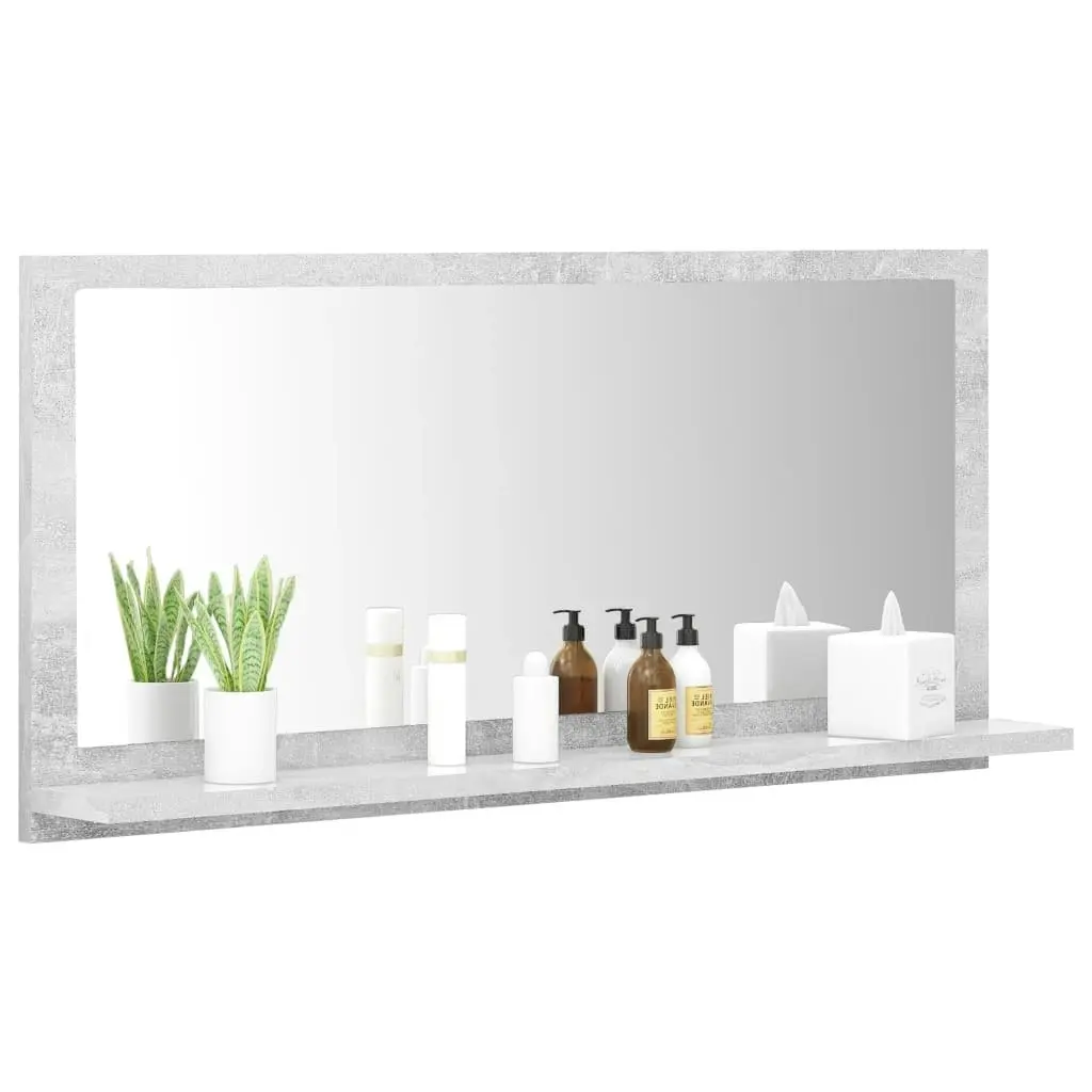 Bathroom Mirror Concrete Grey 80x10.5x37 cm Engineered Wood 804575