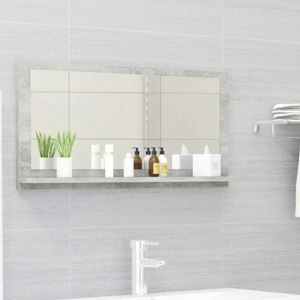 Bathroom Mirror Concrete Grey 80x10.5x37 cm Engineered Wood 804575