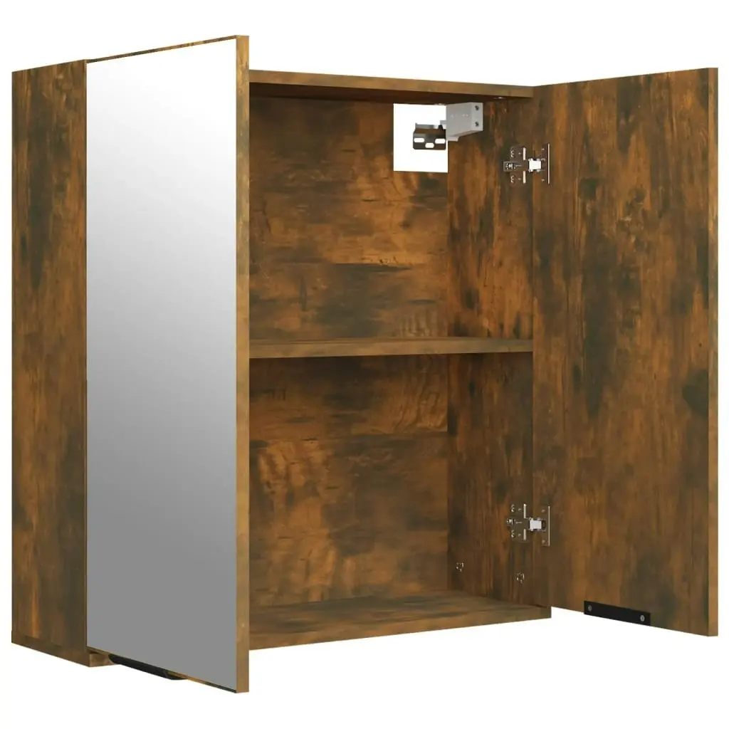 Bathroom Mirror Cabinet Smoked Oak 64x20x67 cm 817066