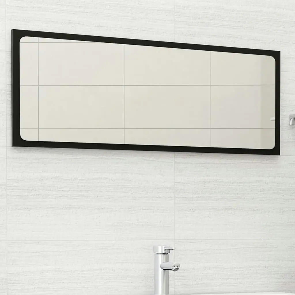 Bathroom Mirror Black 100x1.5x37 cm Engineered Wood 804631