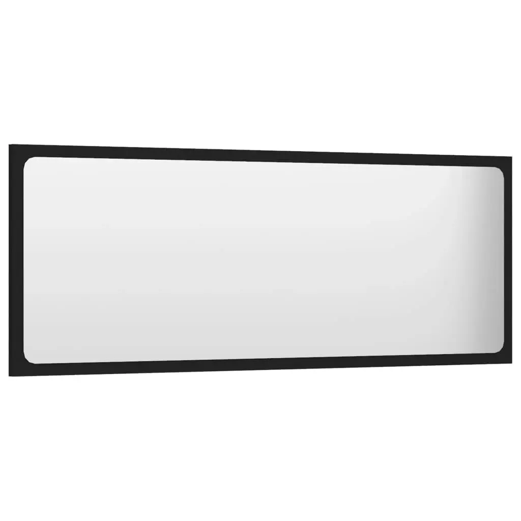 Bathroom Mirror Black 100x1.5x37 cm Engineered Wood 804631