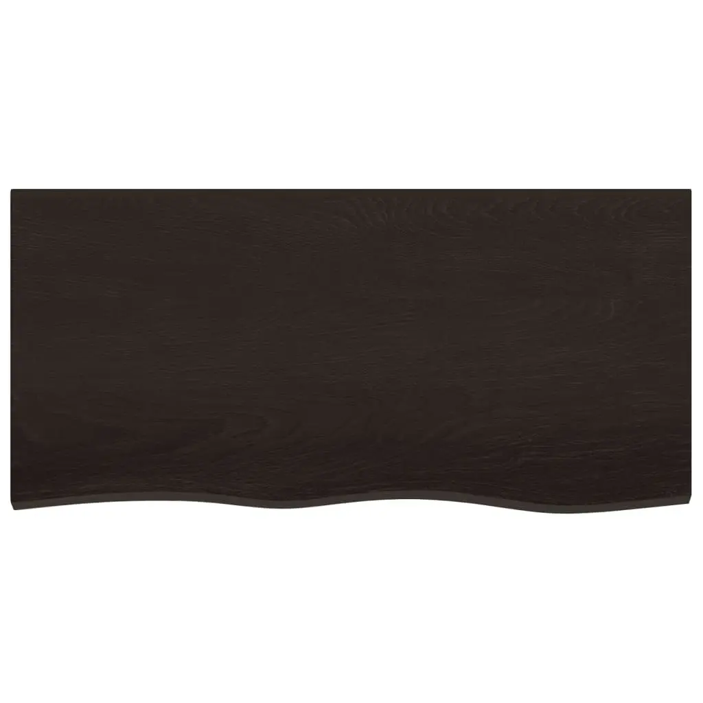 Bathroom Countertop Dark Brown 100x50x2 cm Treated Solid Wood 3156227