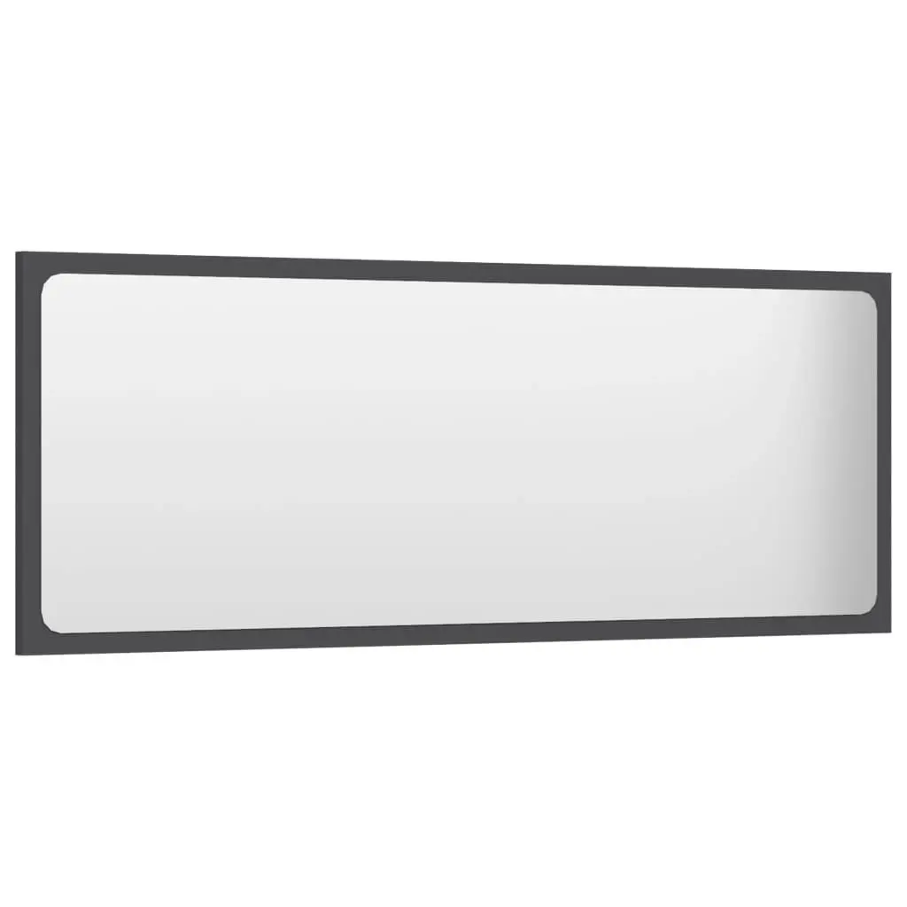 Bathroom Mirror Grey 100x1.5x37 cm Engineered Wood 804632