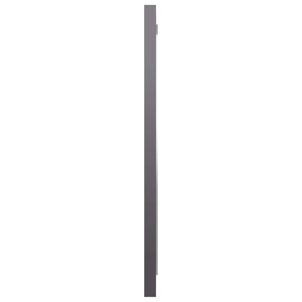 Bathroom Mirror High Gloss Grey 40x1.5x37 cm Engineered Wood 804605