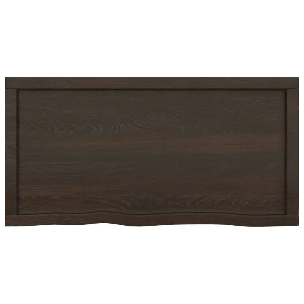 Bathroom Countertop Dark Brown 100x50x4 cm Treated Solid Wood 3156228