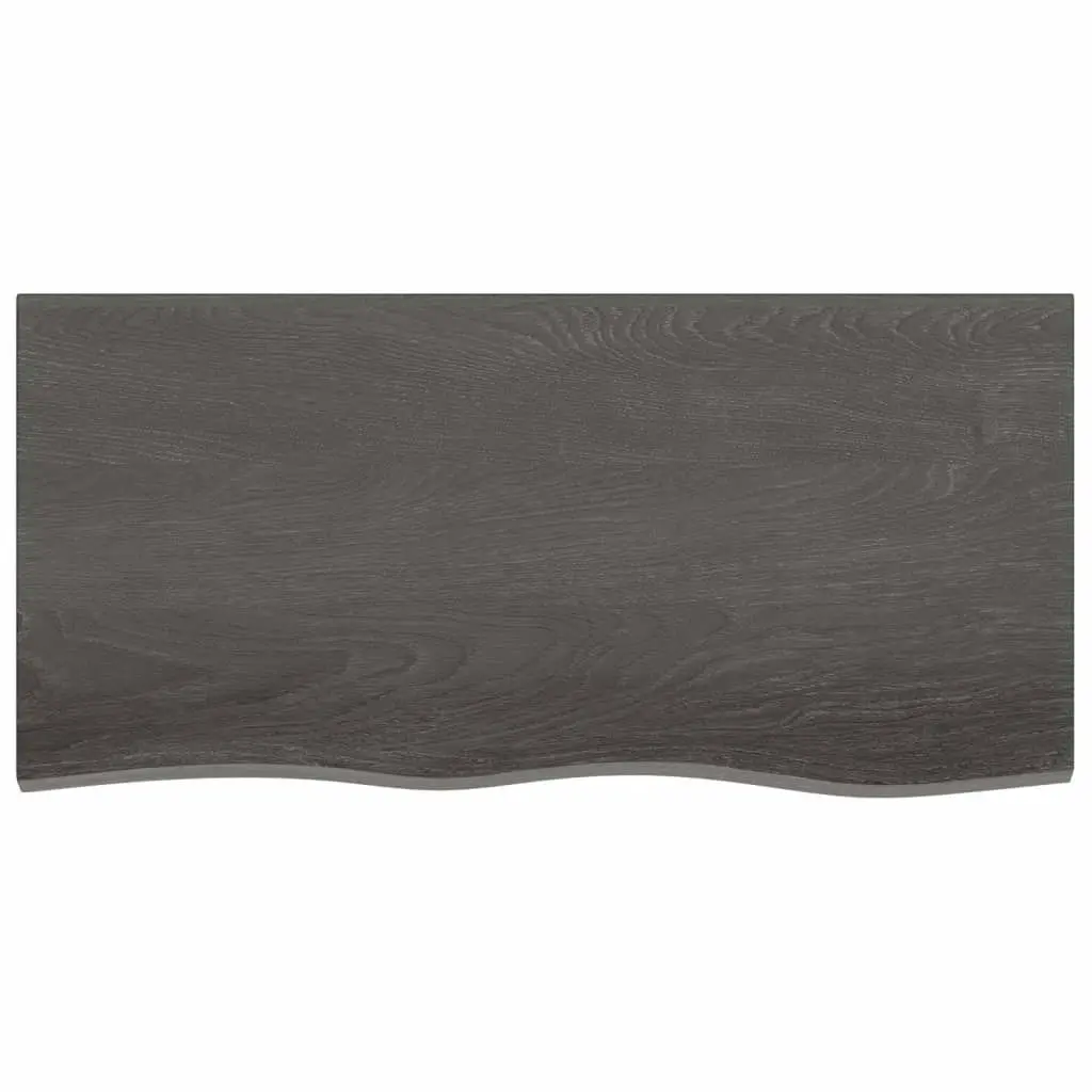 Bathroom Countertop Dark Brown 100x50x4 cm Treated Solid Wood 3156228