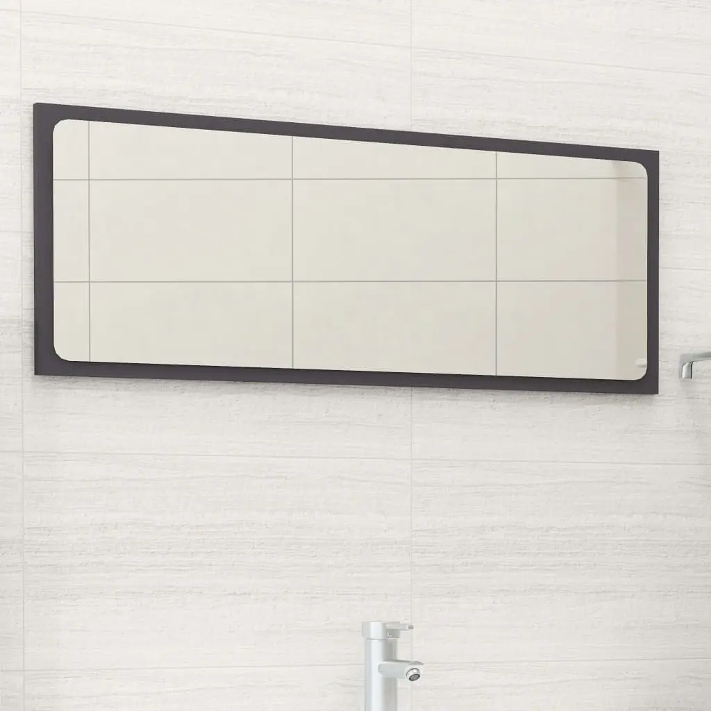 Bathroom Mirror Grey 90x1.5x37 cm Engineered Wood 804624