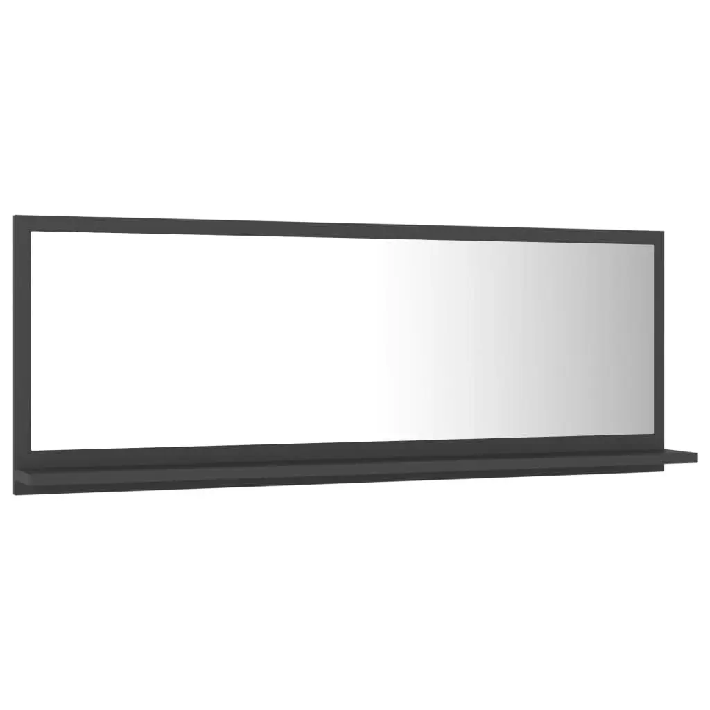 Bathroom Mirror Grey 100x10.5x37 cm Engineered Wood 804591