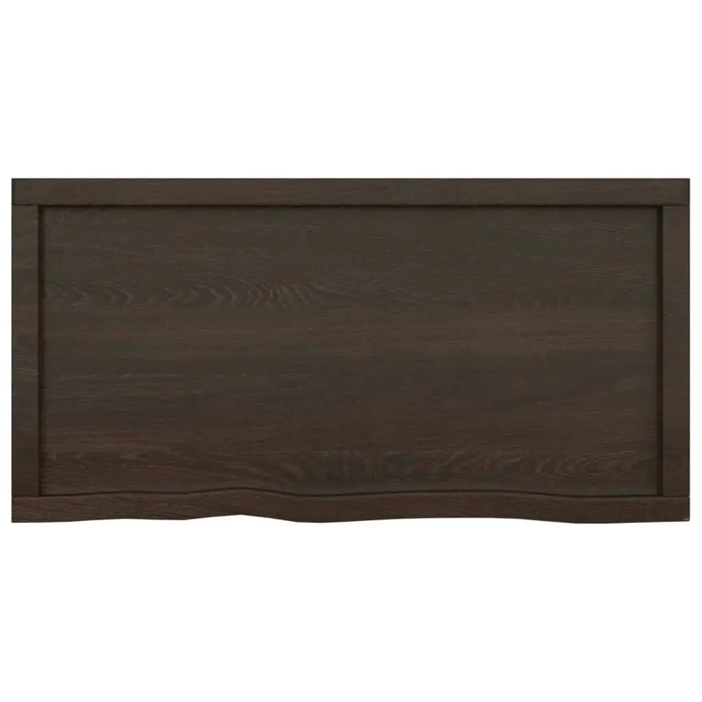 Bathroom Countertop Dark Brown 100x50x6 cm Treated Solid Wood 3156229