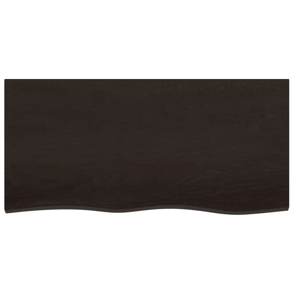 Bathroom Countertop Dark Brown 100x50x6 cm Treated Solid Wood 3156229