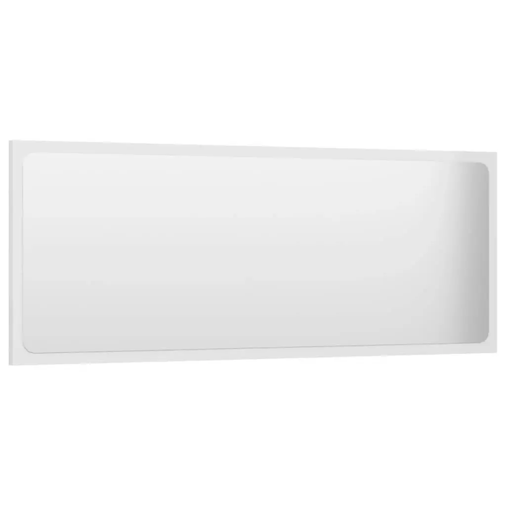 Bathroom Mirror High Gloss White 100x1.5x37 cm Engineered Wood 804635