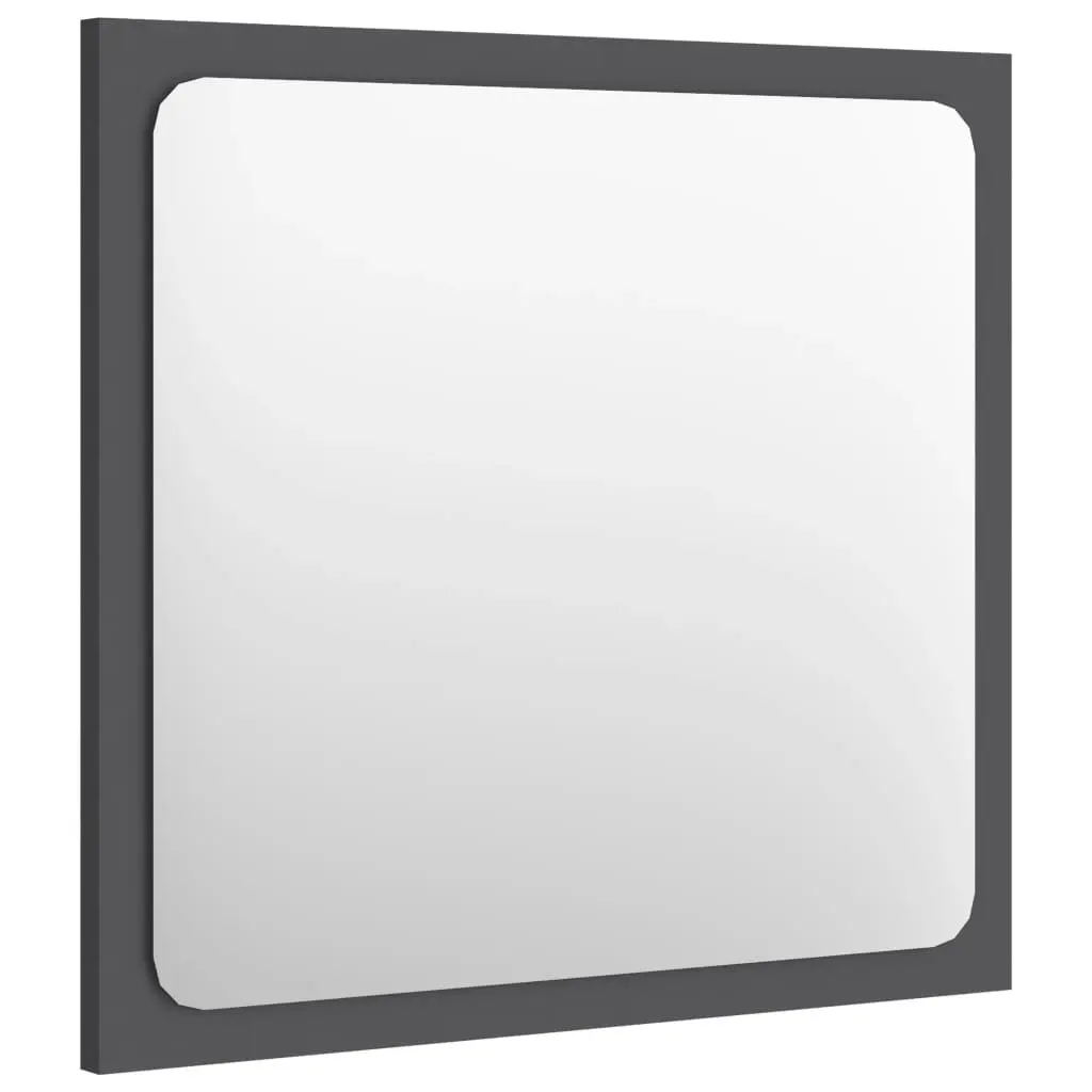 Bathroom Mirror Grey 40x1.5x37 cm Engineered Wood 804600