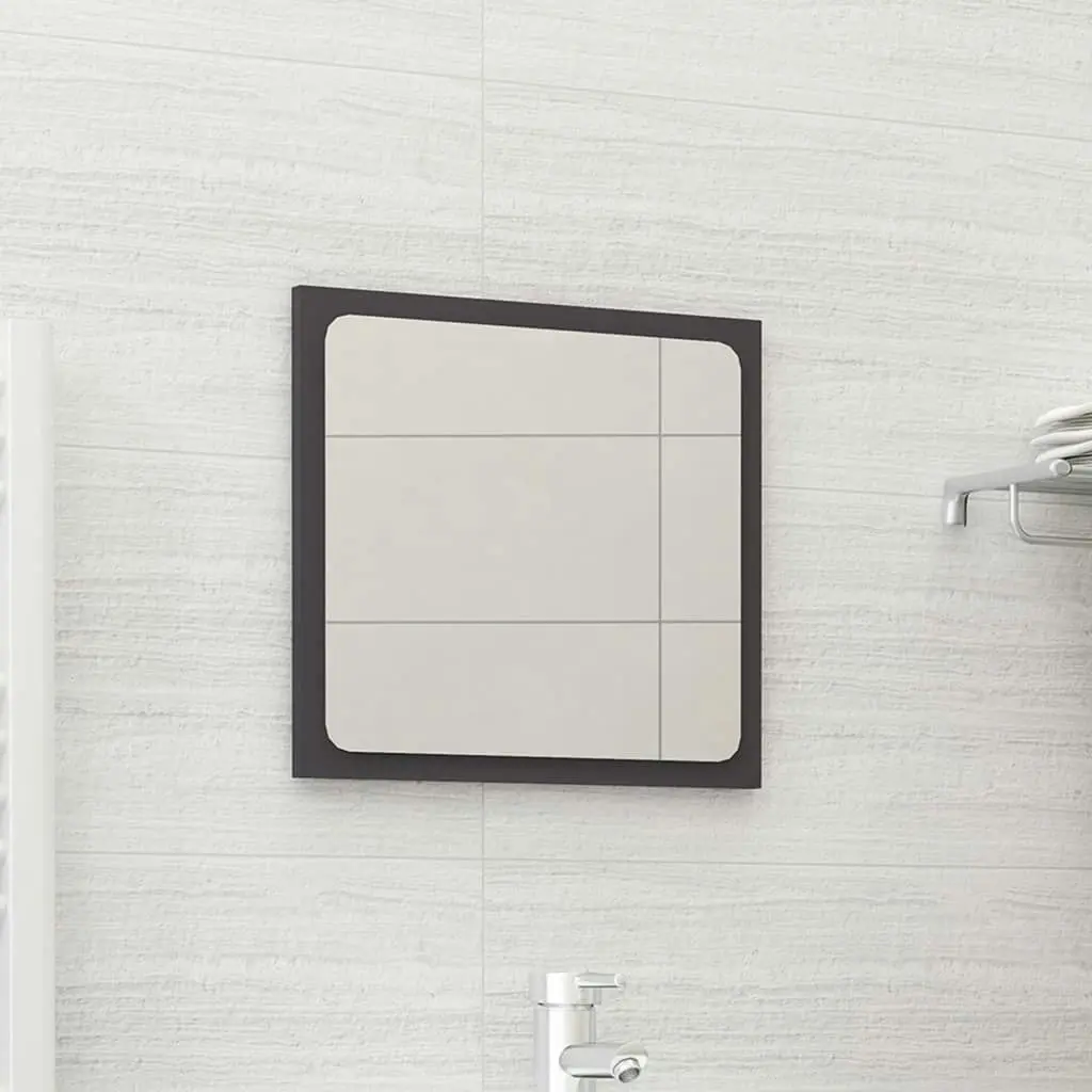 Bathroom Mirror Grey 40x1.5x37 cm Engineered Wood 804600