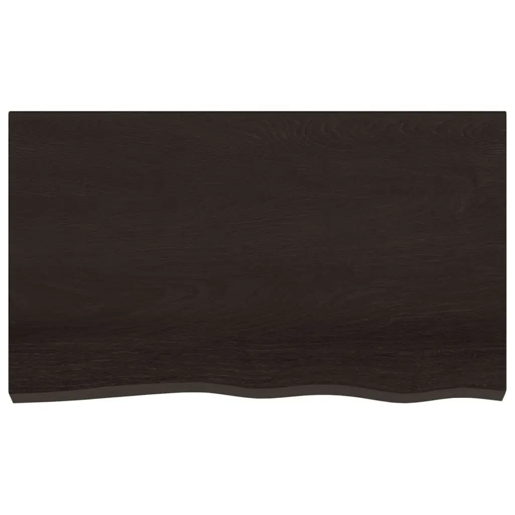 Bathroom Countertop Dark Brown 100x60x2 cm Treated Solid Wood 3156230