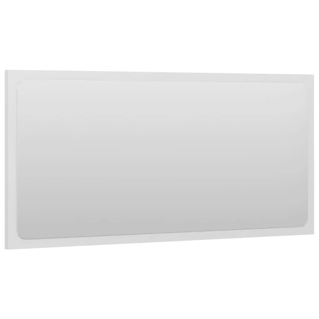 Bathroom Mirror High Gloss White 80x1.5x37 cm Engineered Wood 804619