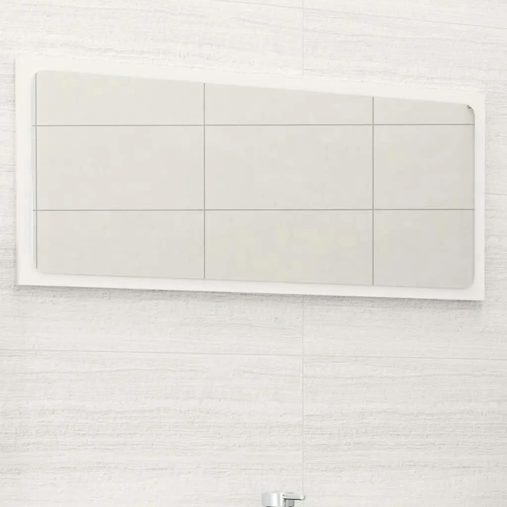 Bathroom Mirror High Gloss White 80x1.5x37 cm Engineered Wood 804619