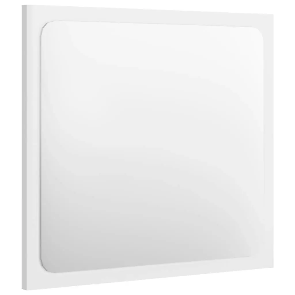 Bathroom Mirror High Gloss White 40x1.5x37 cm Engineered Wood 804603