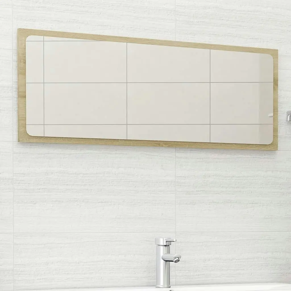 Bathroom Mirror Sonoma Oak 100x1.5x37 cm Engineered Wood 804633