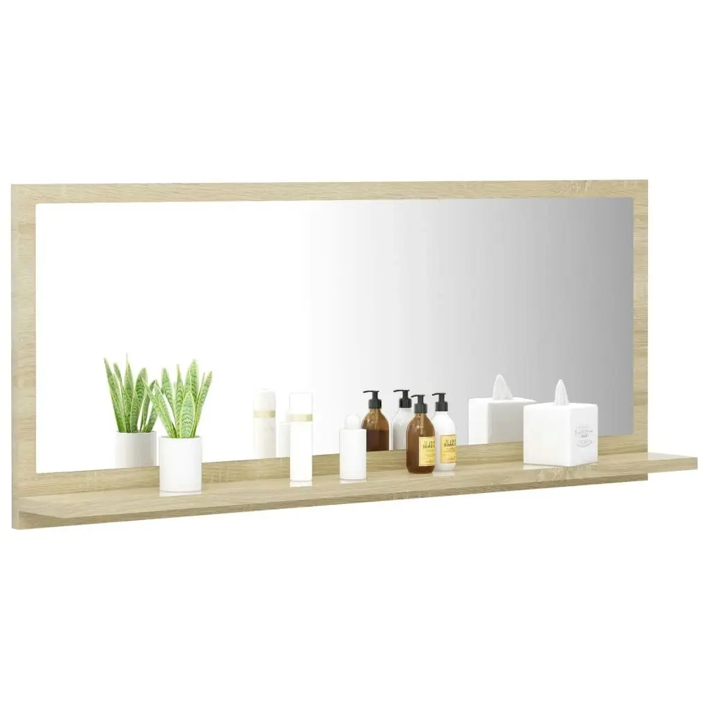 Bathroom Mirror Sonoma Oak 90x10.5x37 cm Engineered Wood 804583