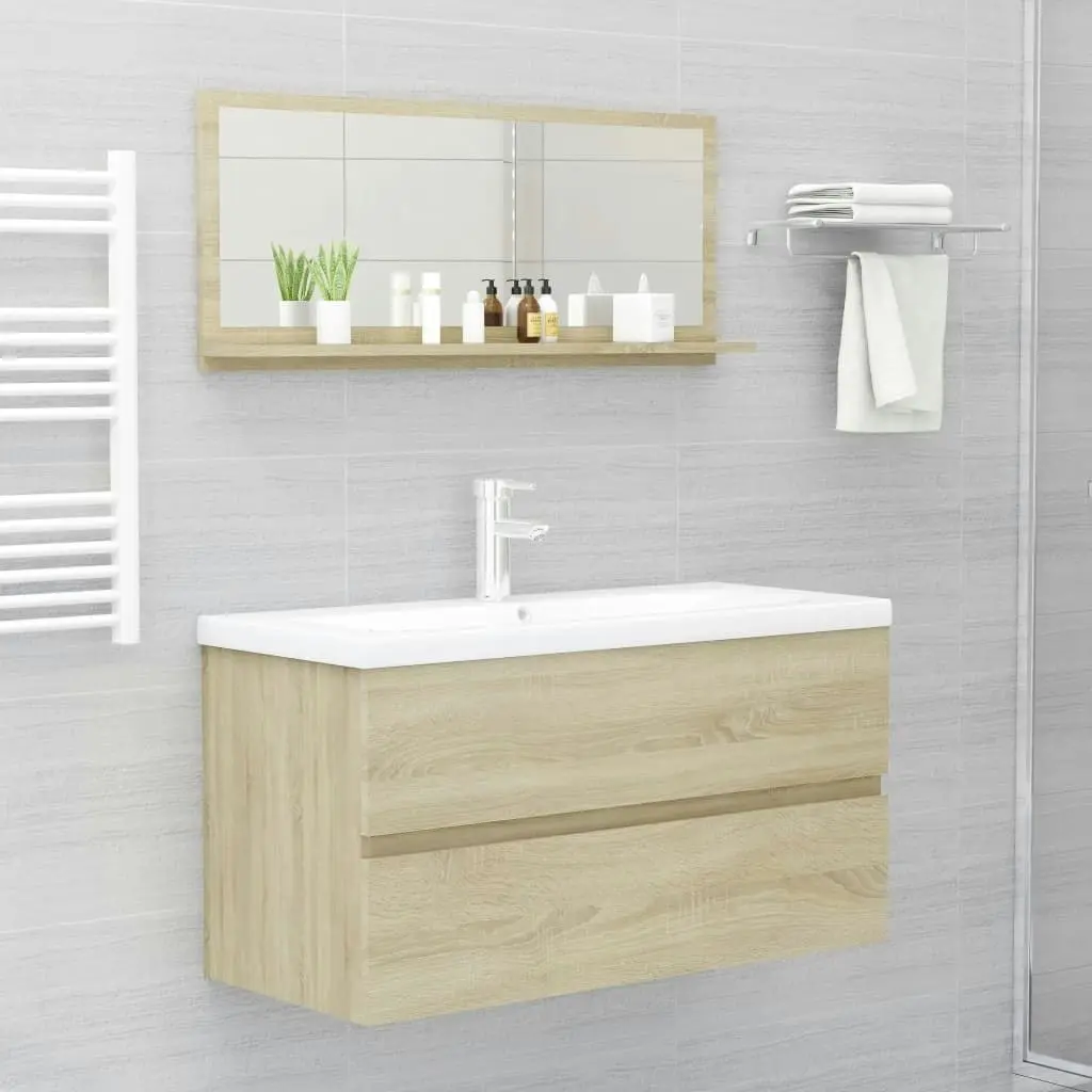 Bathroom Mirror Sonoma Oak 90x10.5x37 cm Engineered Wood 804583