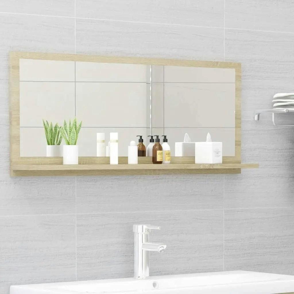 Bathroom Mirror Sonoma Oak 90x10.5x37 cm Engineered Wood 804583