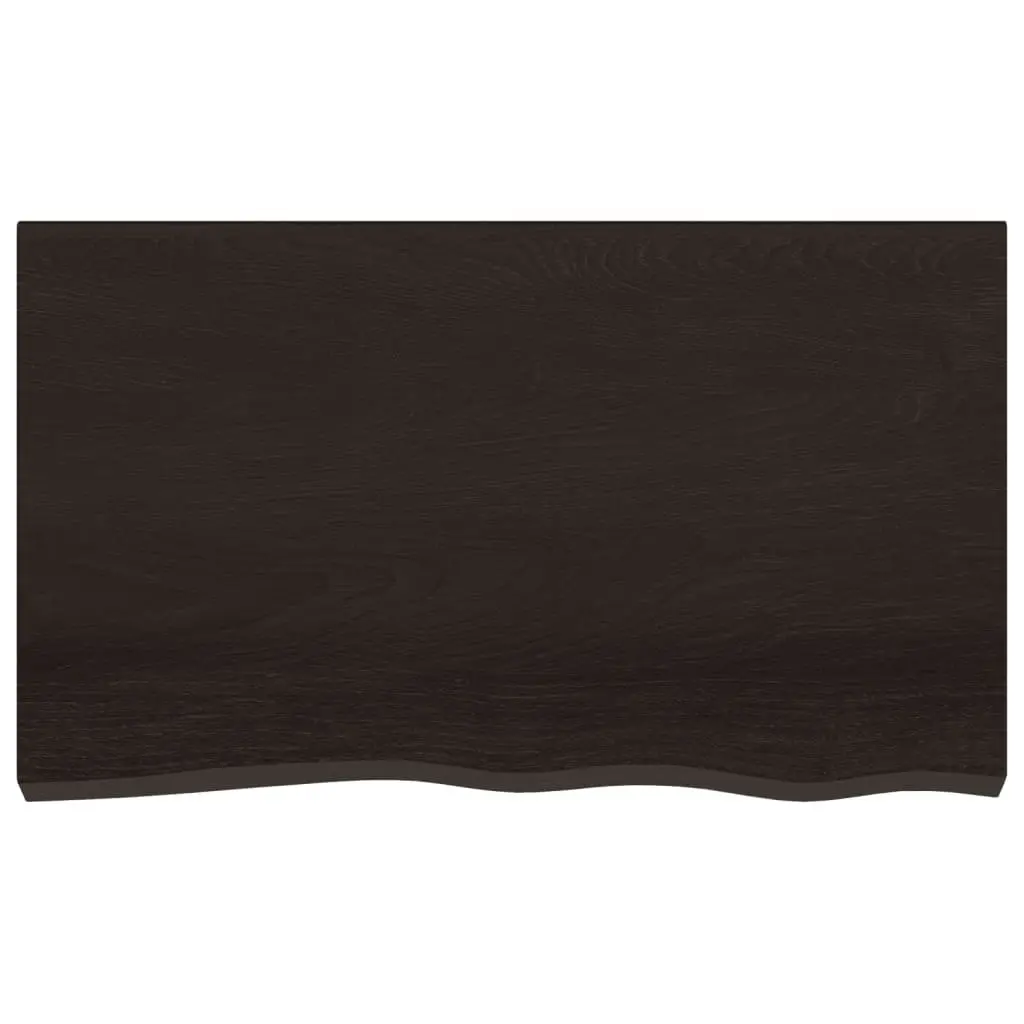 Bathroom Countertop Dark Brown 100x60x4 cm Treated Solid Wood 3156231