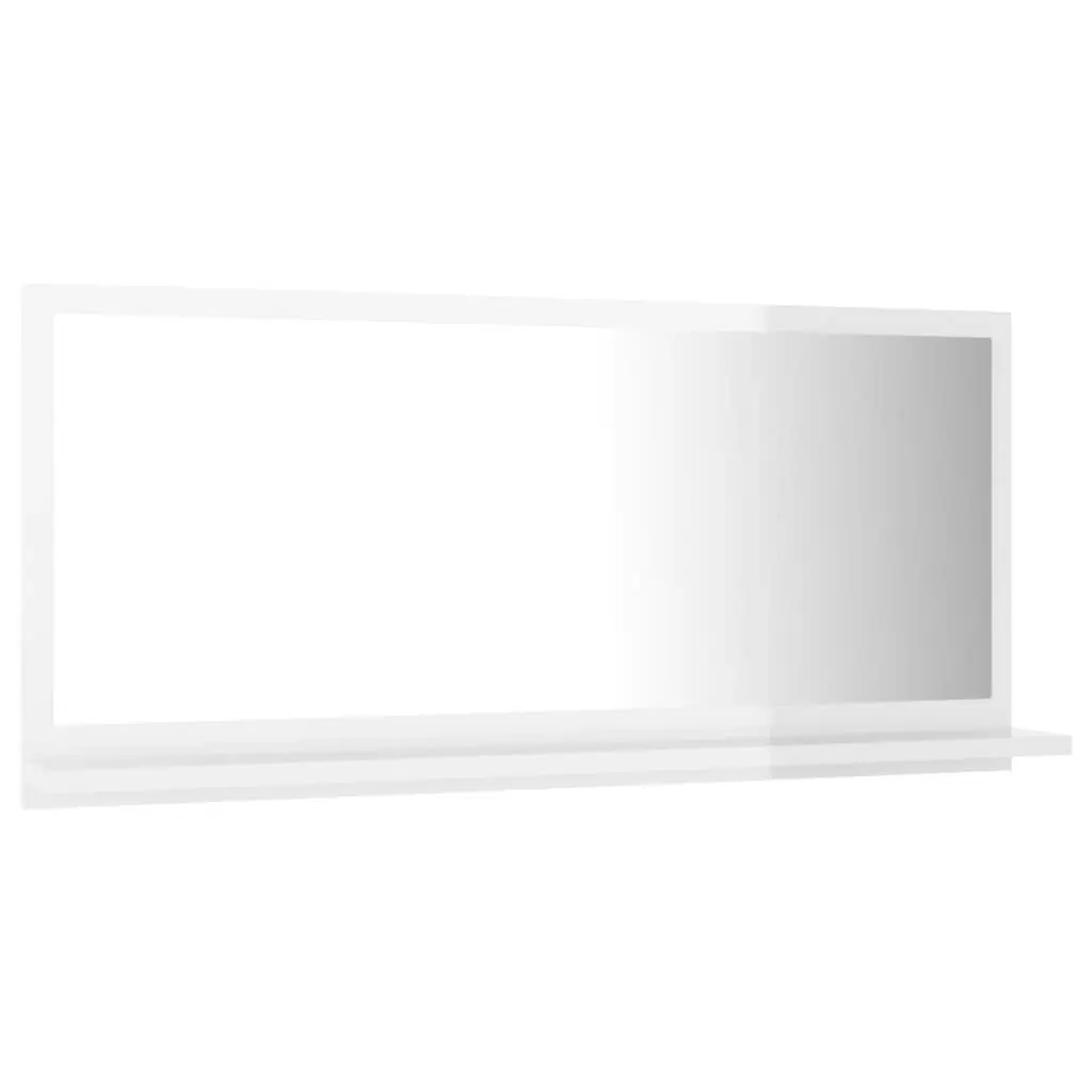 Bathroom Mirror High Gloss White 80x10.5x37 cm Engineered Wood 804577