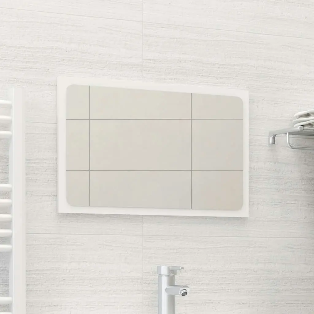 Bathroom Mirror White 60x1.5x37 cm Engineered Wood 804606