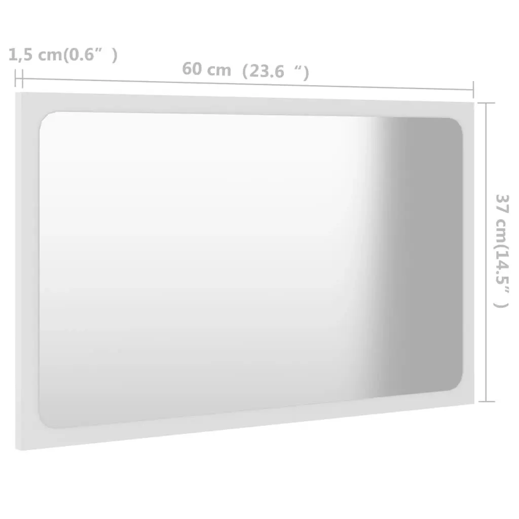 Bathroom Mirror White 60x1.5x37 cm Engineered Wood 804606