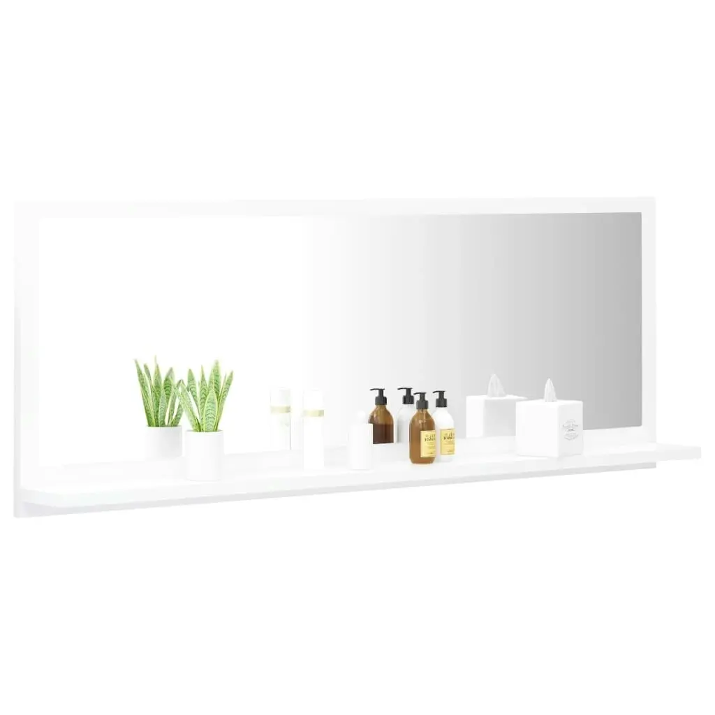 Bathroom Mirror White 100x10.5x37 cm Engineered Wood 804589