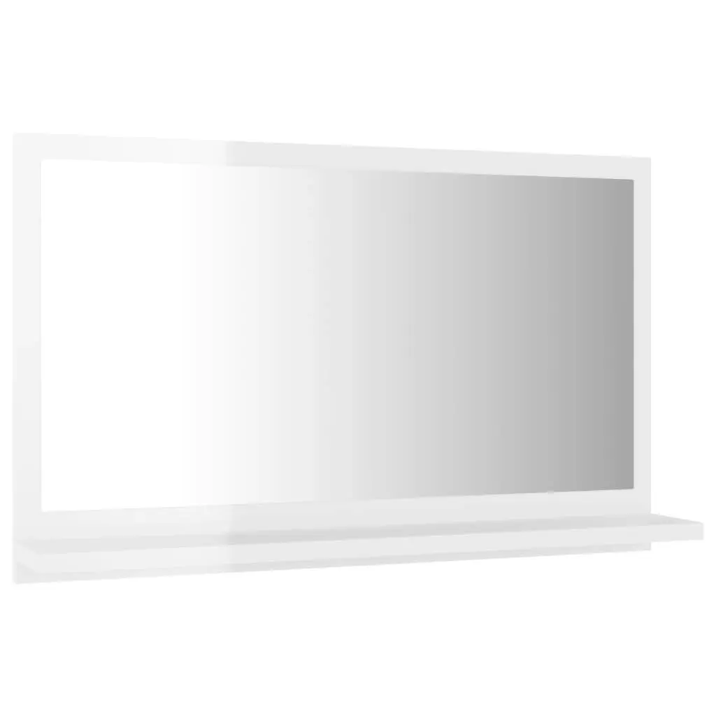 Bathroom Mirror High Gloss White 60x10.5x37 cm Engineered Wood 804568