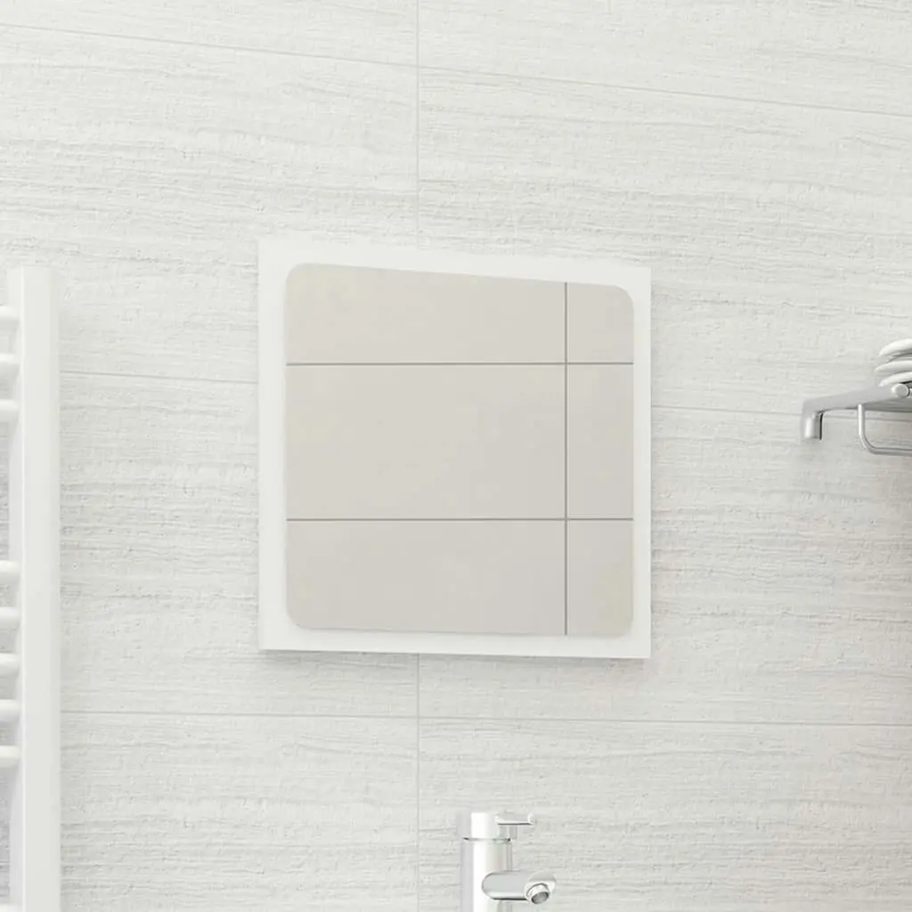 Bathroom Mirror White 40x1.5x37 cm Engineered Wood 804598