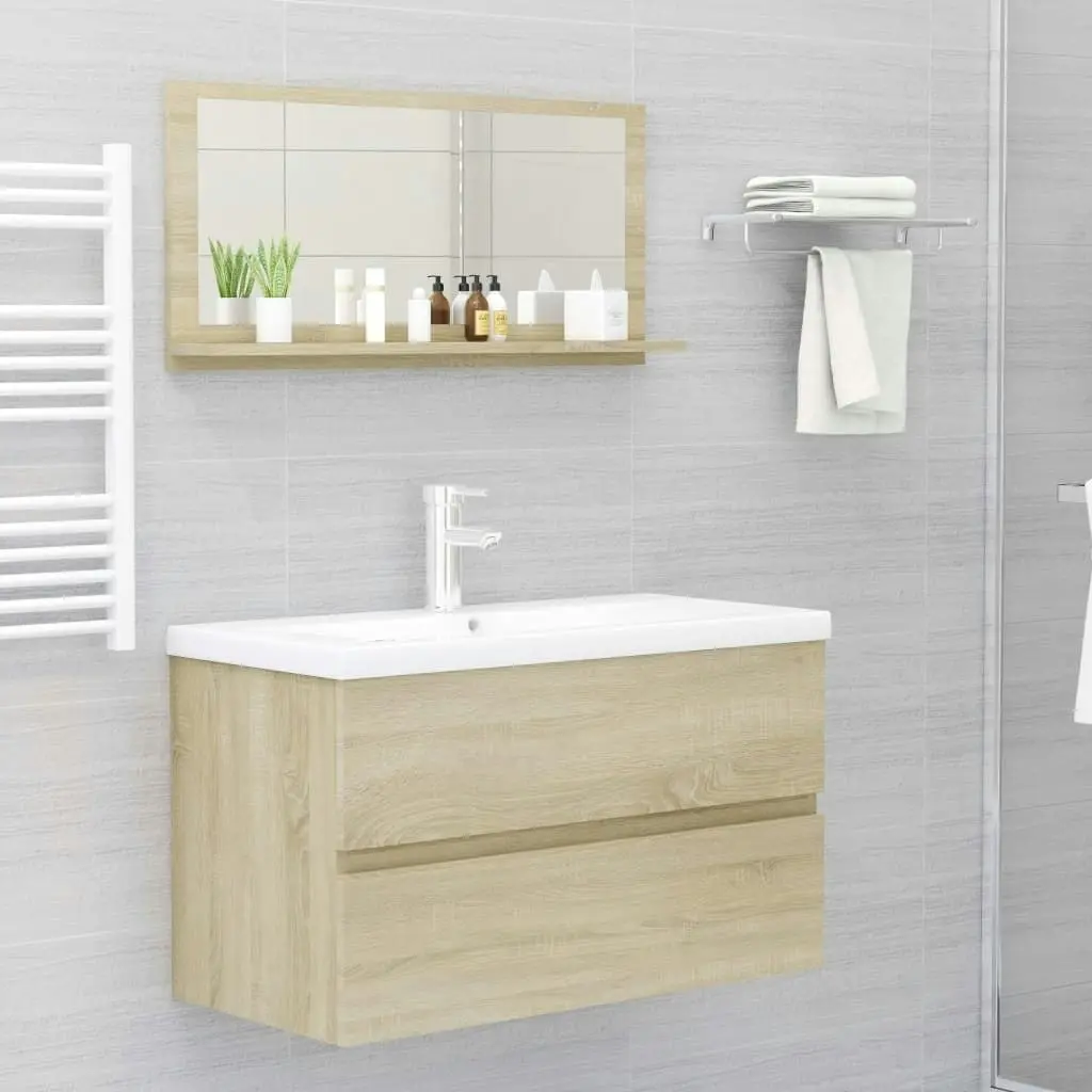 Bathroom Mirror Sonoma Oak 80x10.5x37 cm Engineered Wood 804574