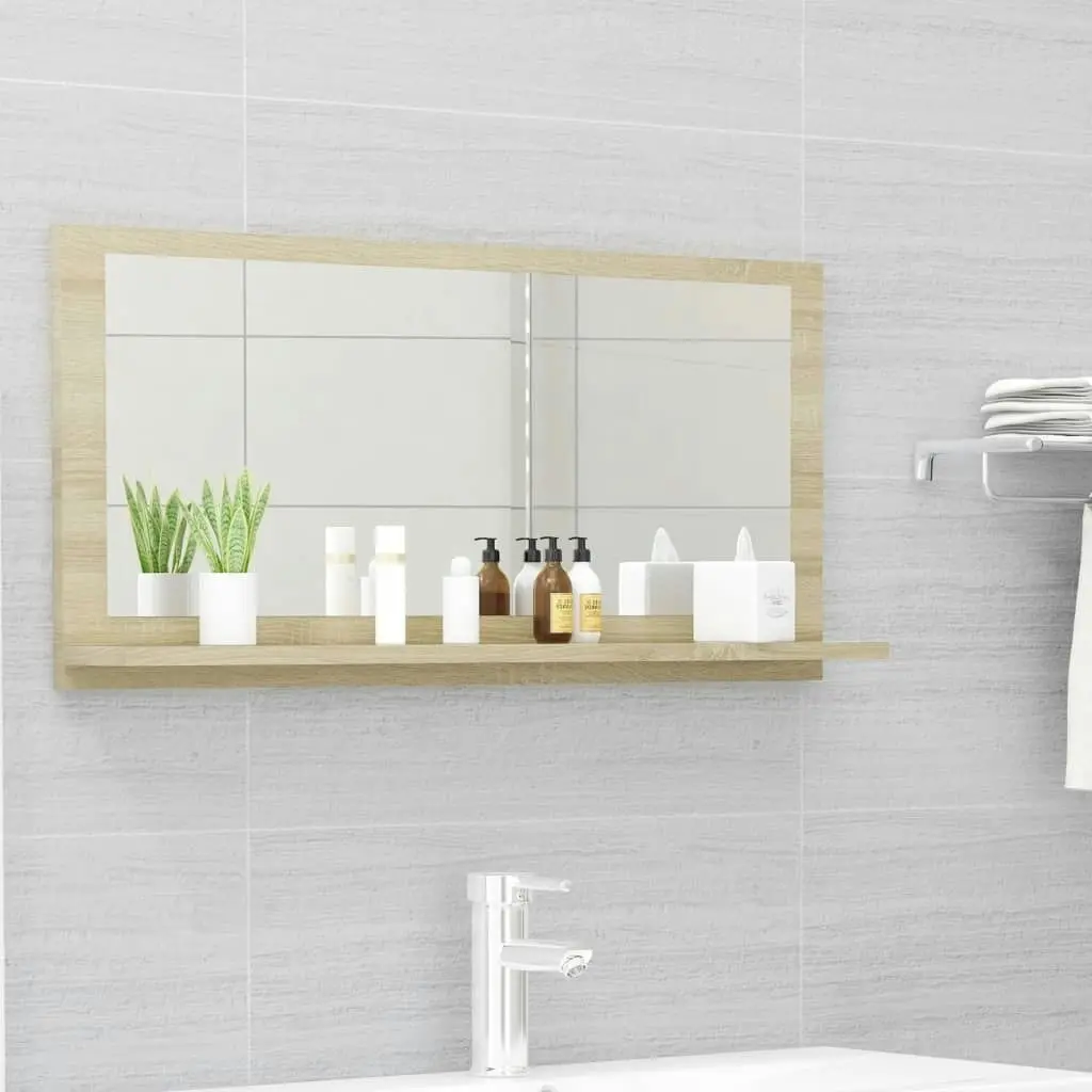 Bathroom Mirror Sonoma Oak 80x10.5x37 cm Engineered Wood 804574