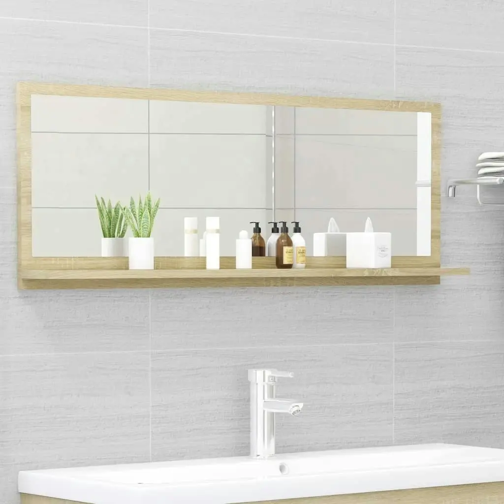 Bathroom Mirror Sonoma Oak 100x10.5x37 cm Engineered Wood 804592