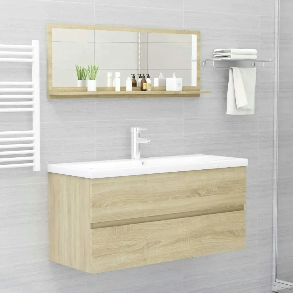 Bathroom Mirror Sonoma Oak 100x10.5x37 cm Engineered Wood 804592