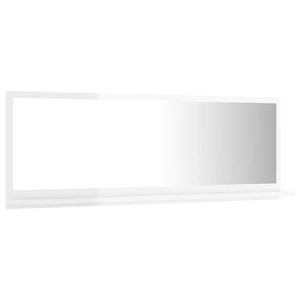 Bathroom Mirror High Gloss White 100x10.5x37 cm Engineered Wood 804595