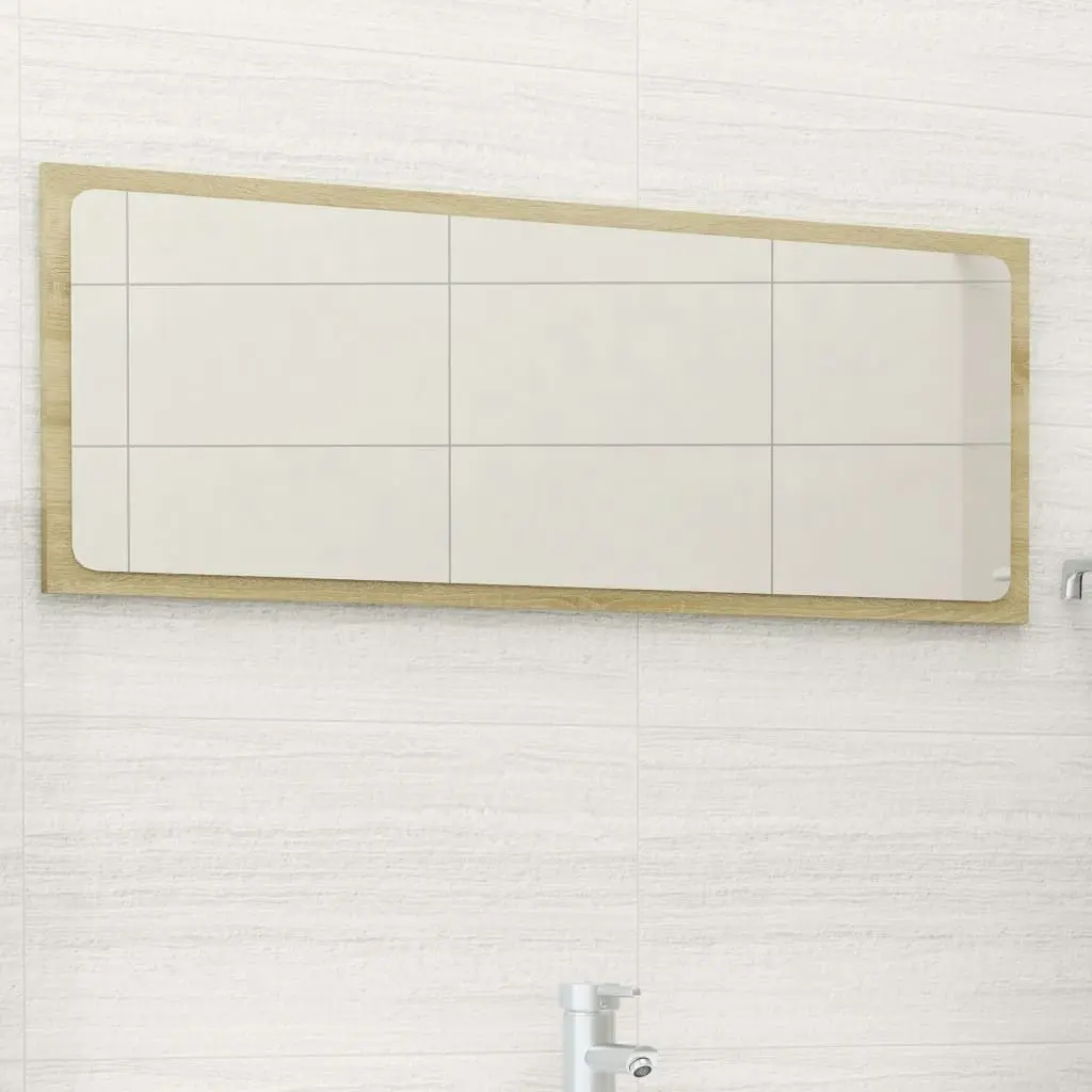 Bathroom Mirror Sonoma Oak 90x1.5x37 cm Engineered Wood 804625