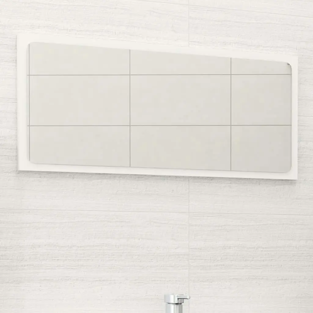 Bathroom Mirror White 80x1.5x37 cm Engineered Wood 804614