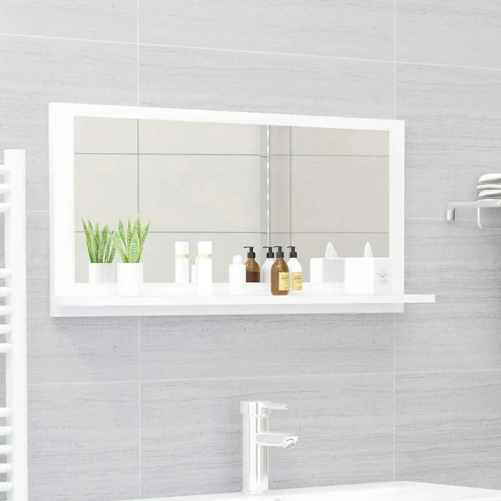 Bathroom Mirror White 80x10.5x37 cm Engineered Wood 804571