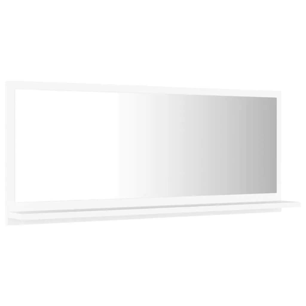 Bathroom Mirror White 90x10.5x37 cm Engineered Wood 804580